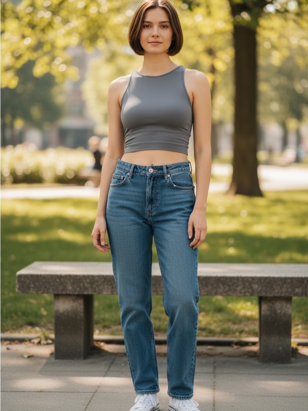 Gray Crop Top